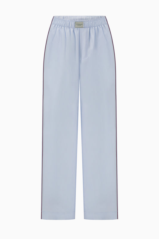 Silk Lounge Pant Pipped - Glacier