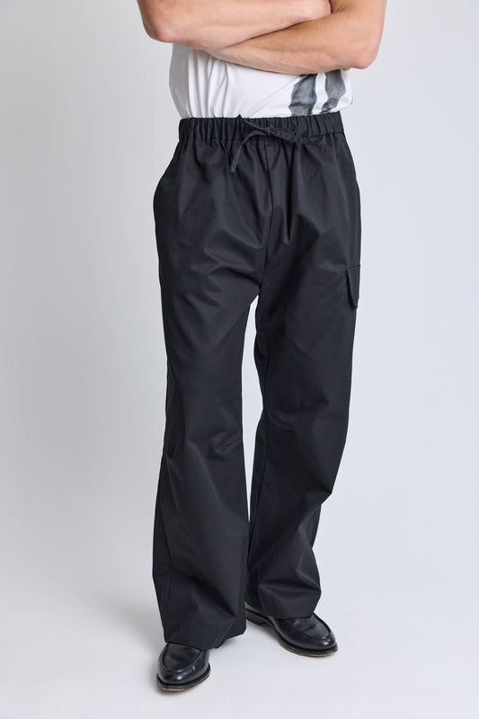 Drawstring Cargo Knee Pleat Trousers