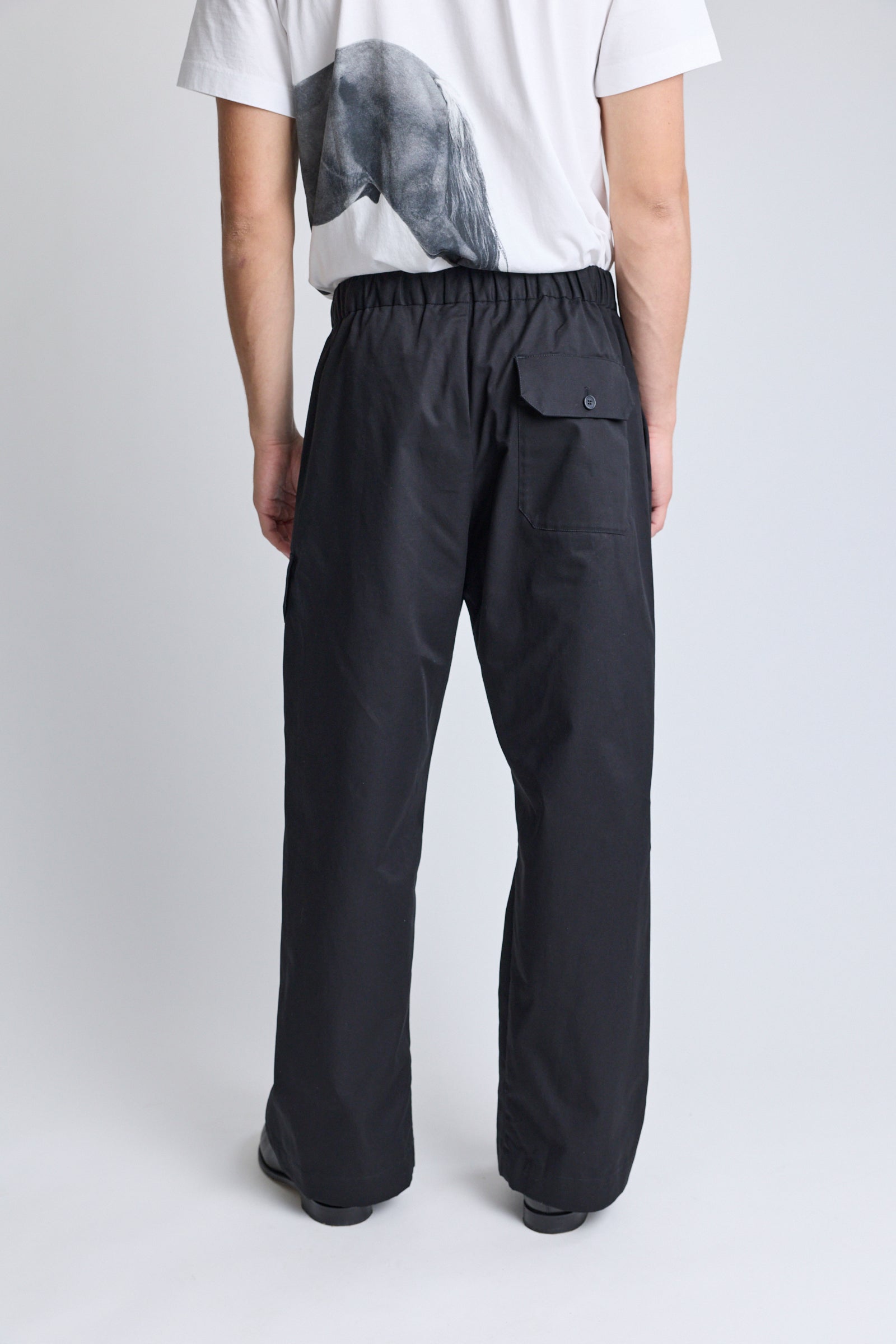 Drawstring Cargo Knee Pleat Trousers