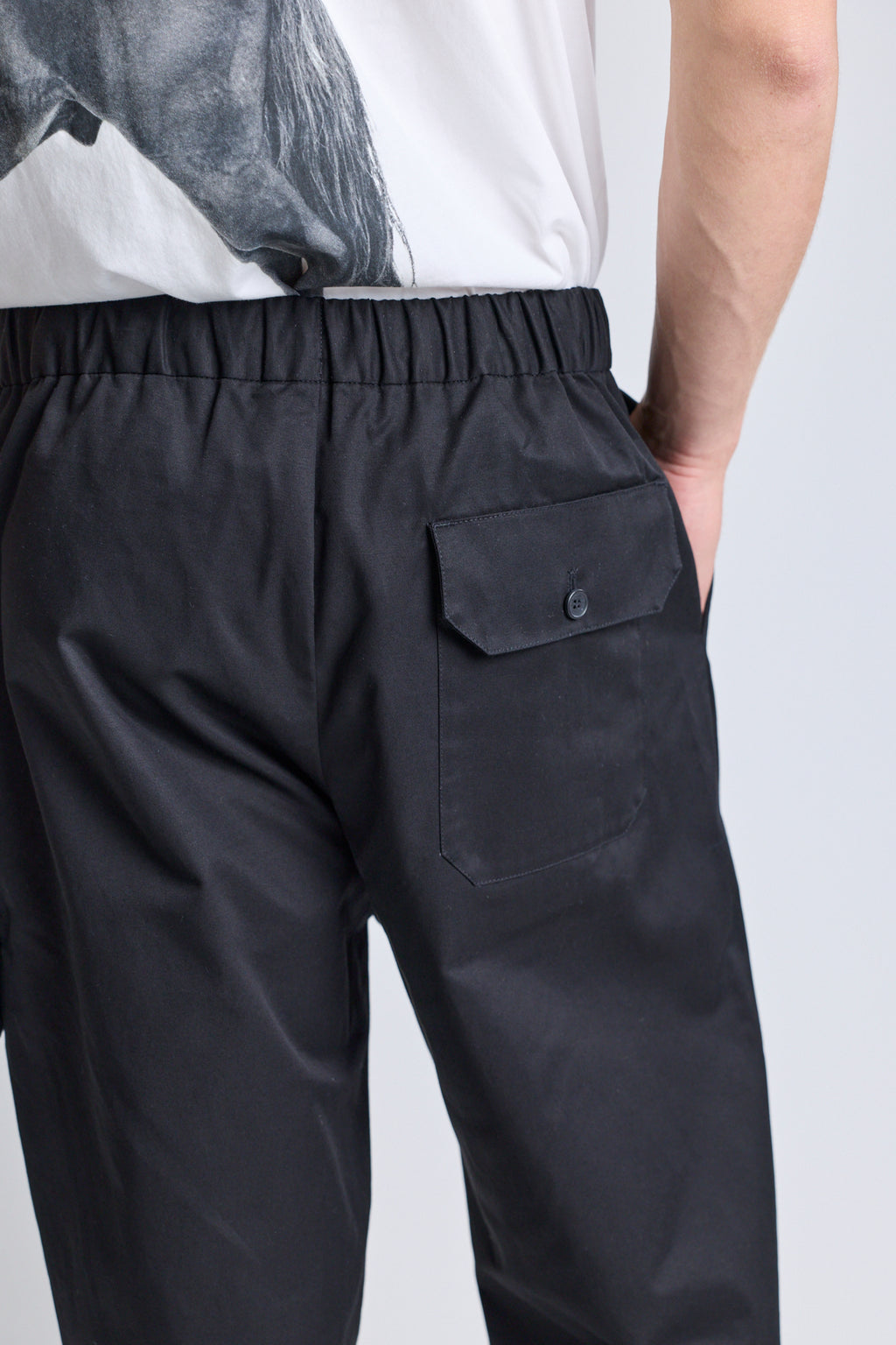 Drawstring Cargo Knee Pleat Trousers