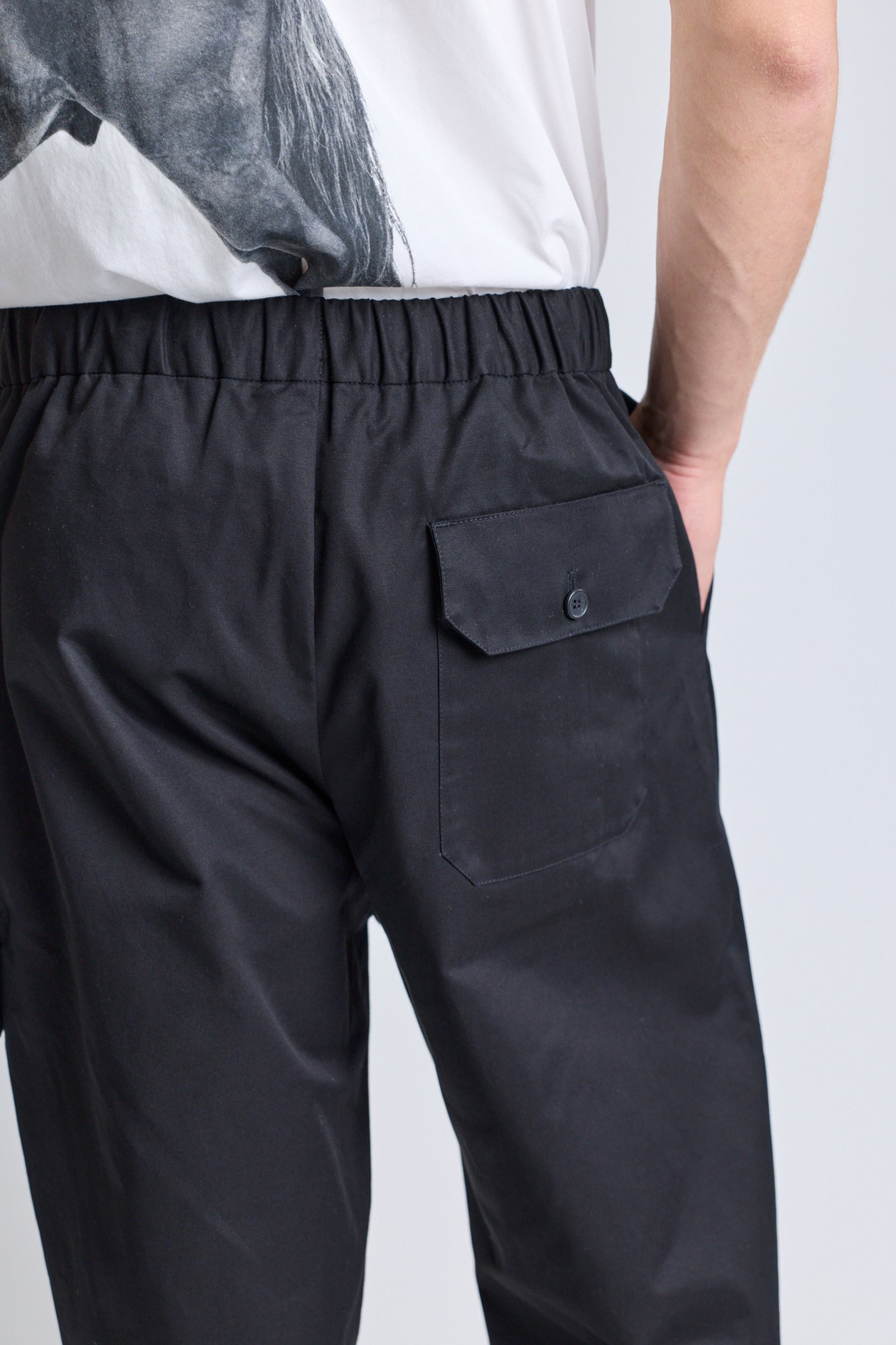 Drawstring Cargo Knee Pleat Trousers