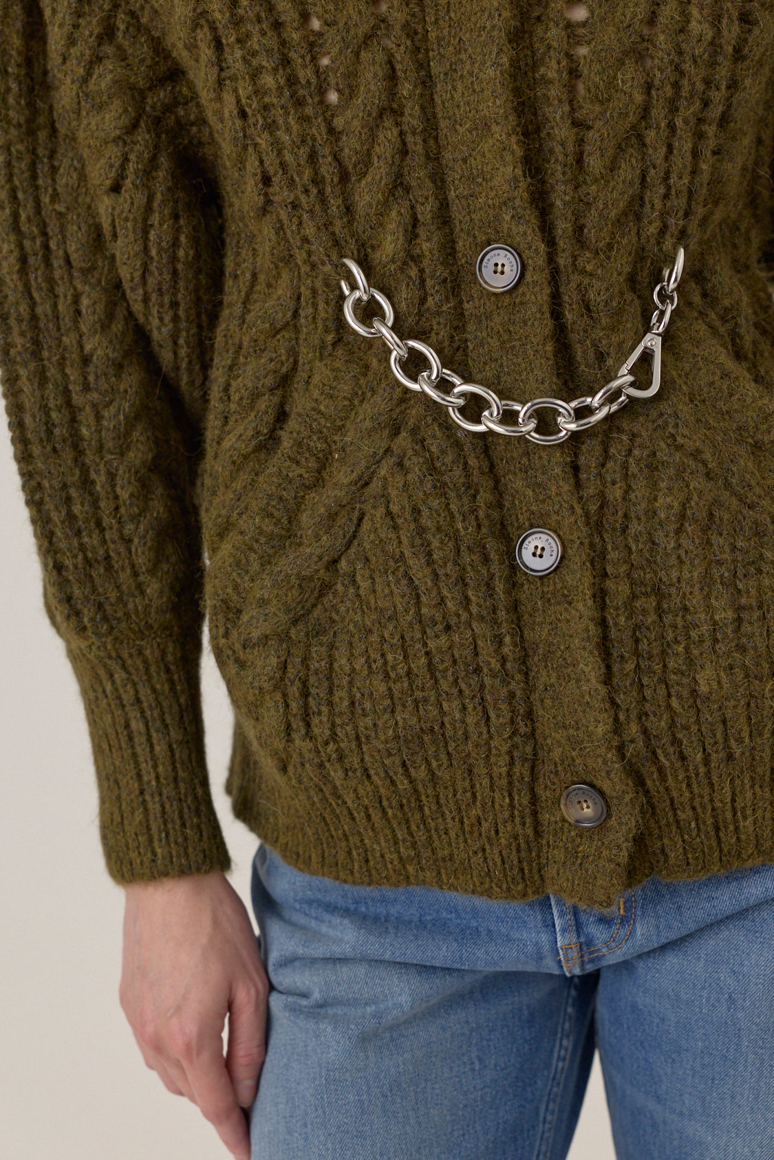 Sculpted Chunky Chain Detail Cardigan