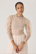 Sheer Draped Sleeve Top