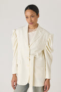 Back Cutout Draped Sleeve Bow Jacket