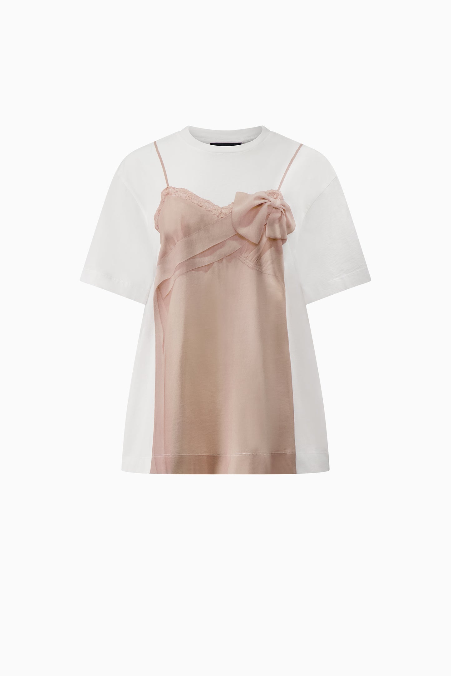 Bow Sash Slip Dress Print Tee