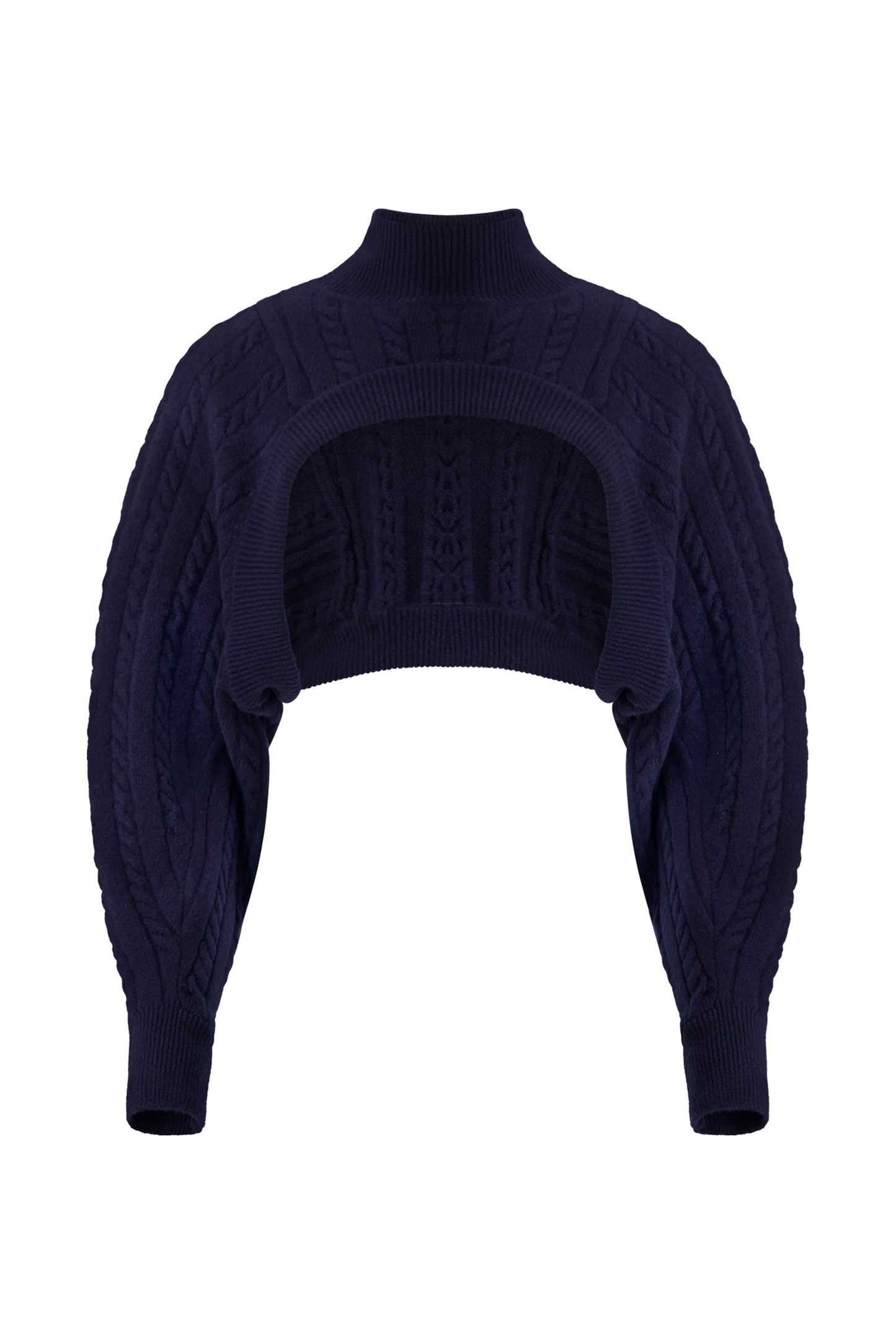 Cable Knit Turtleneck Shrug