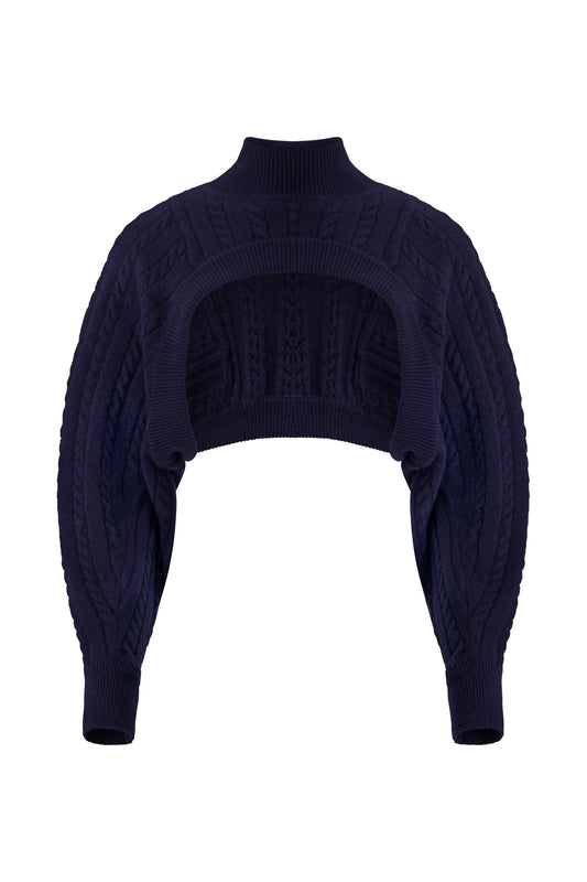 Cable Knit Turtleneck Shrug