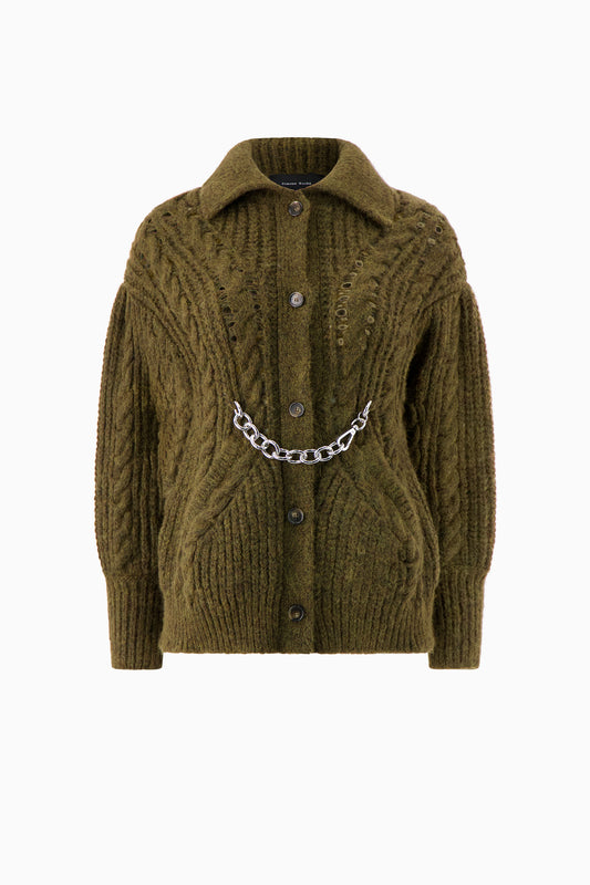 Sculpted Chunky Chain Detail Cardigan