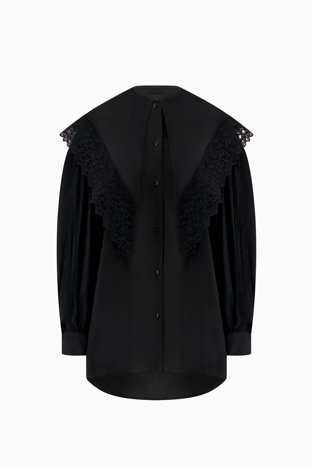 Pointed Collar Trim Shirt