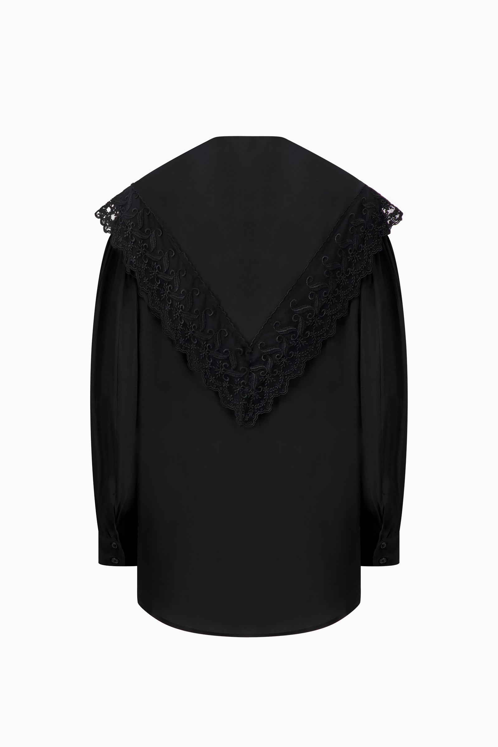 Pointed Collar Trim Shirt