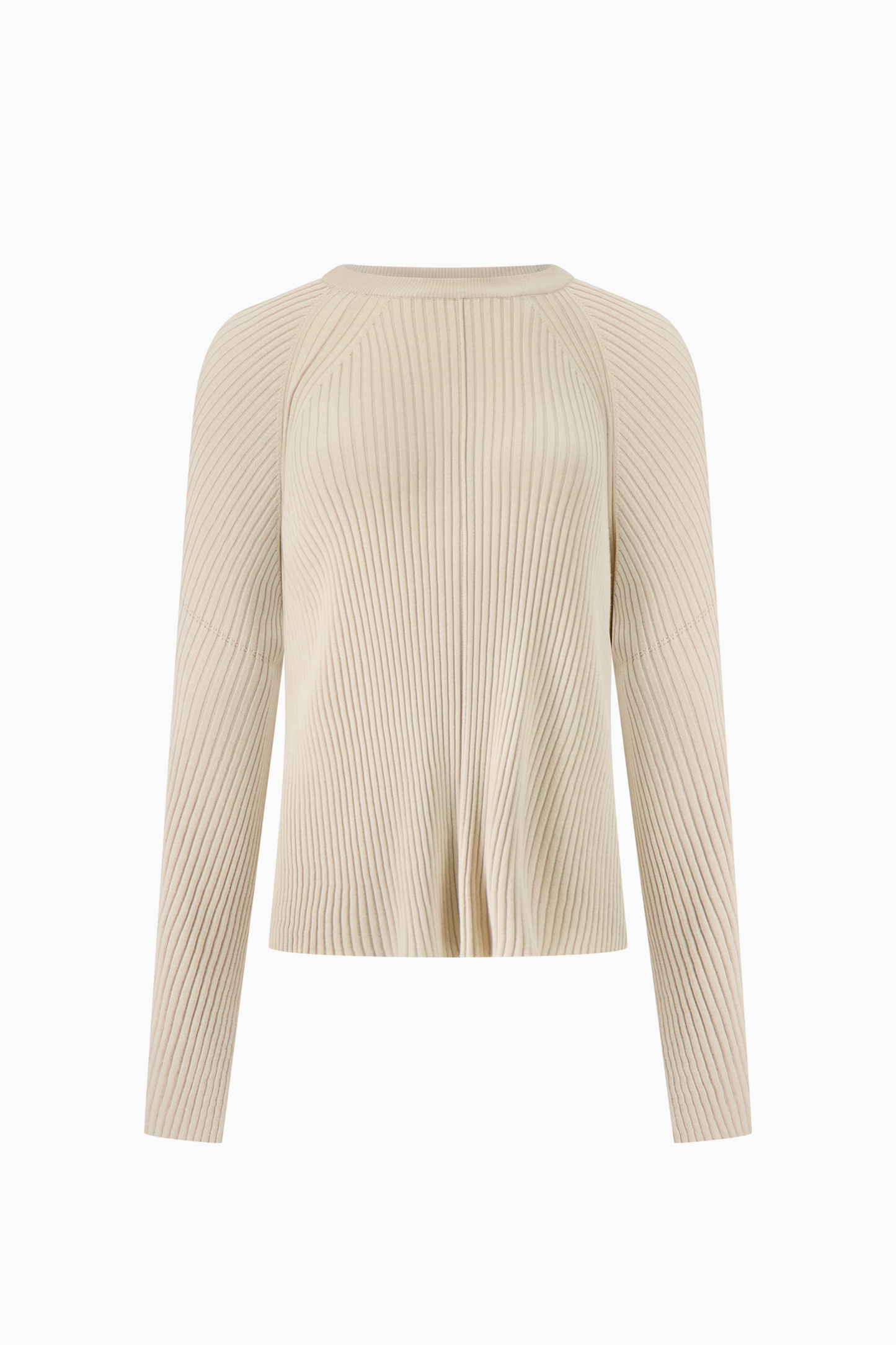 Slit Cuffs Ribbed Knit Top