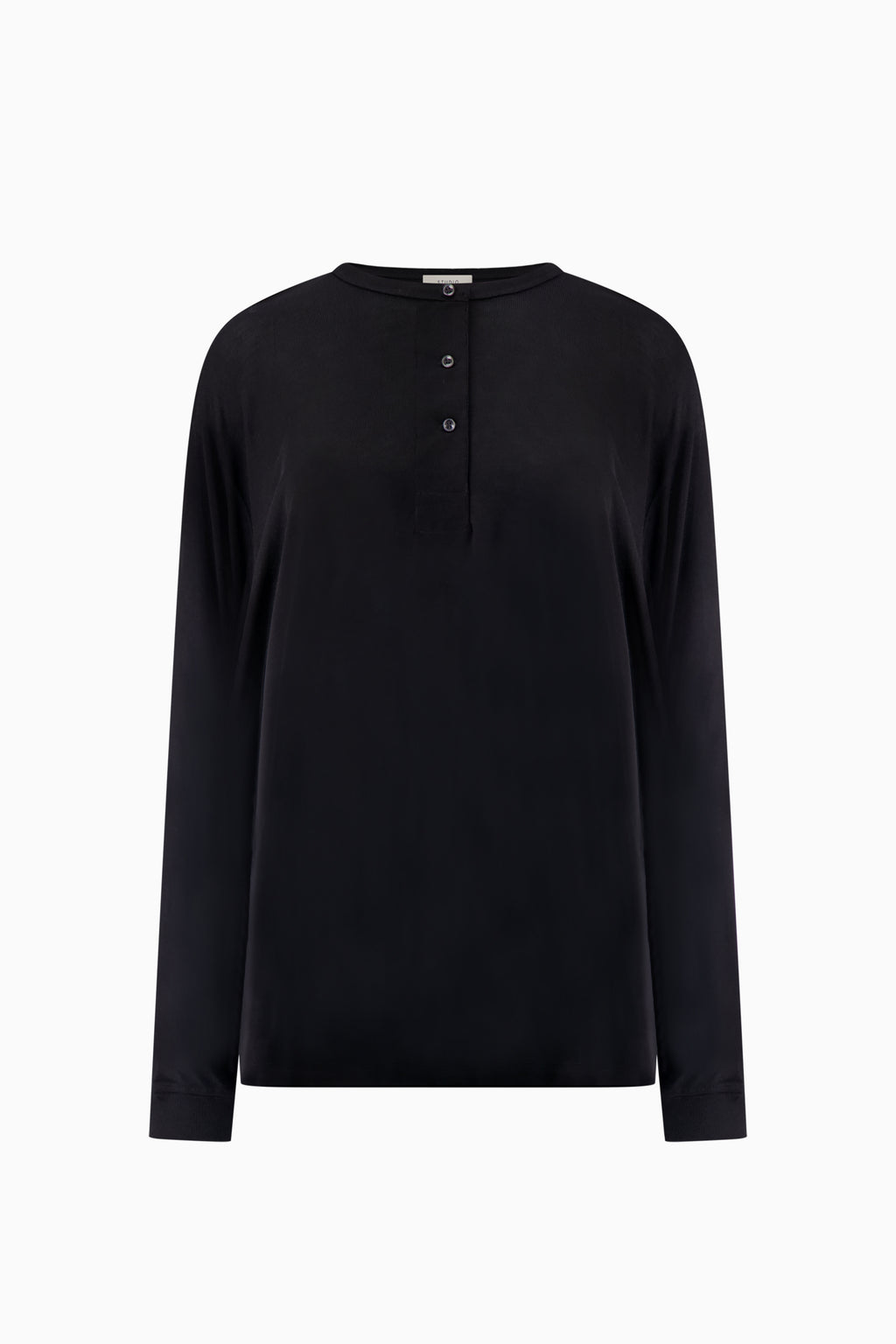 Henley Long Sleeve Top - Black