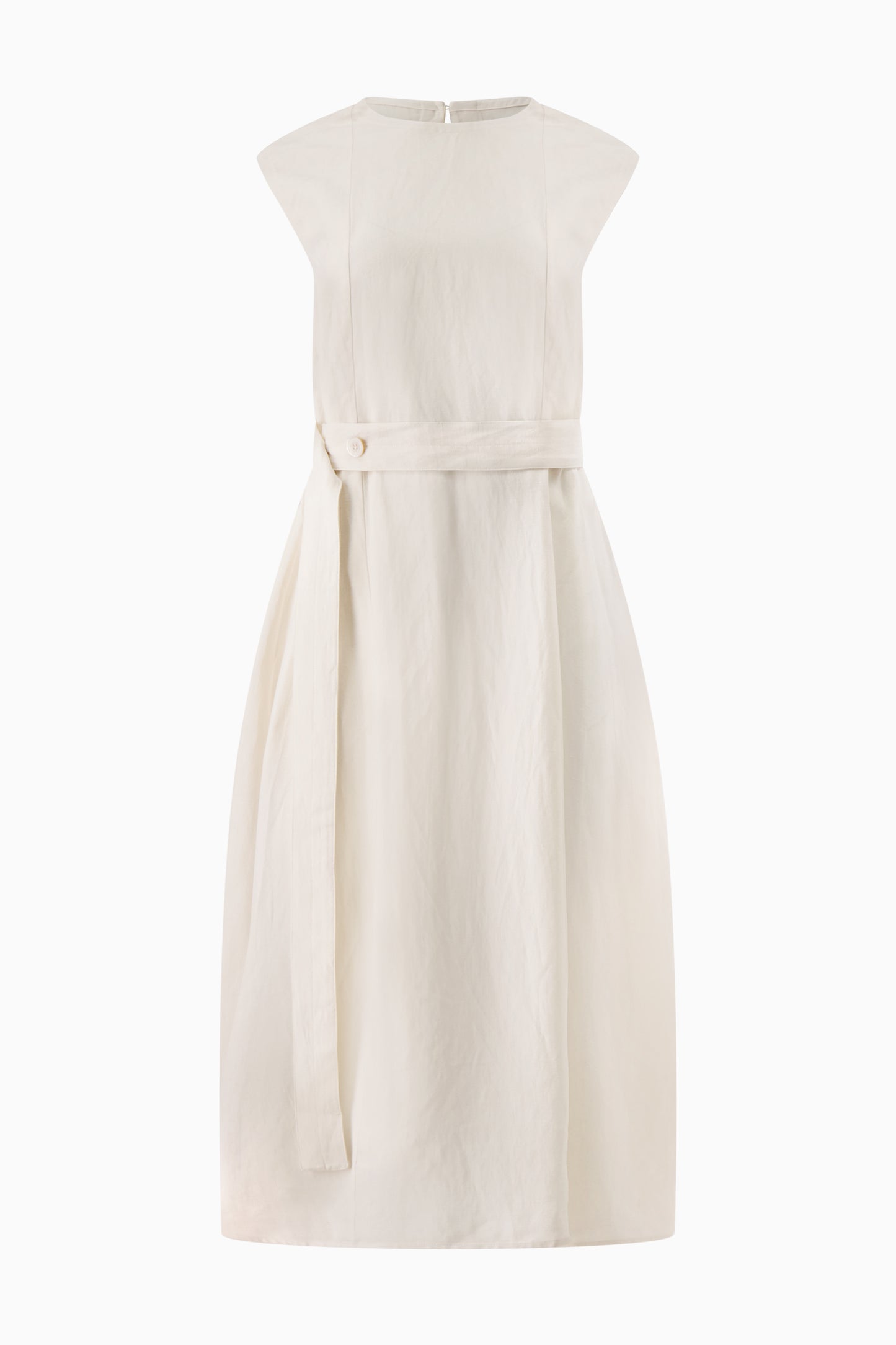 Wide Strap Volume Dress - Chalk