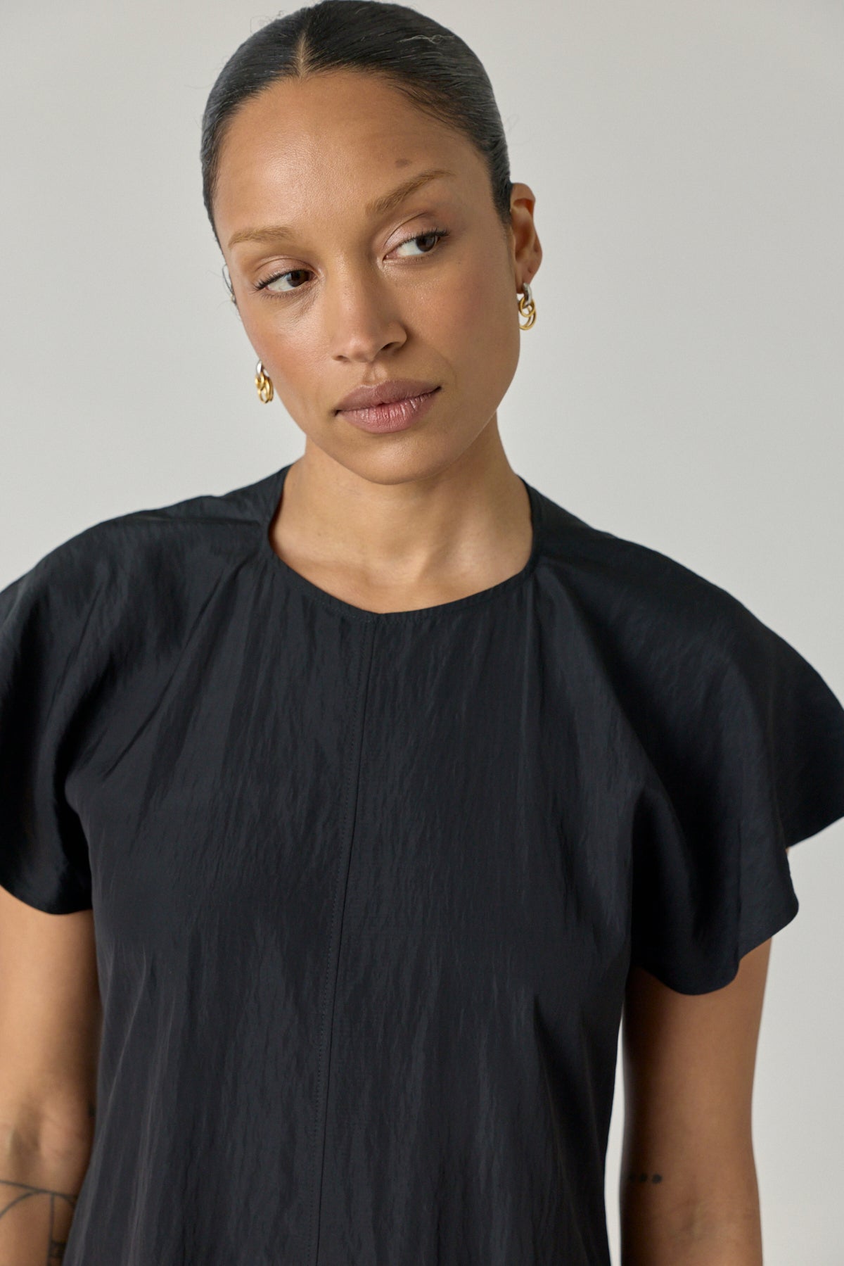 Draped Cap Sleeve Dress