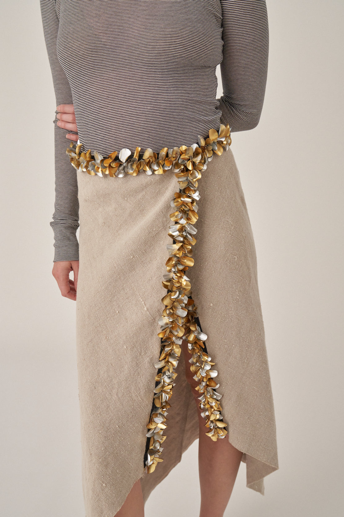Oyster Burlap Darliston Skirt