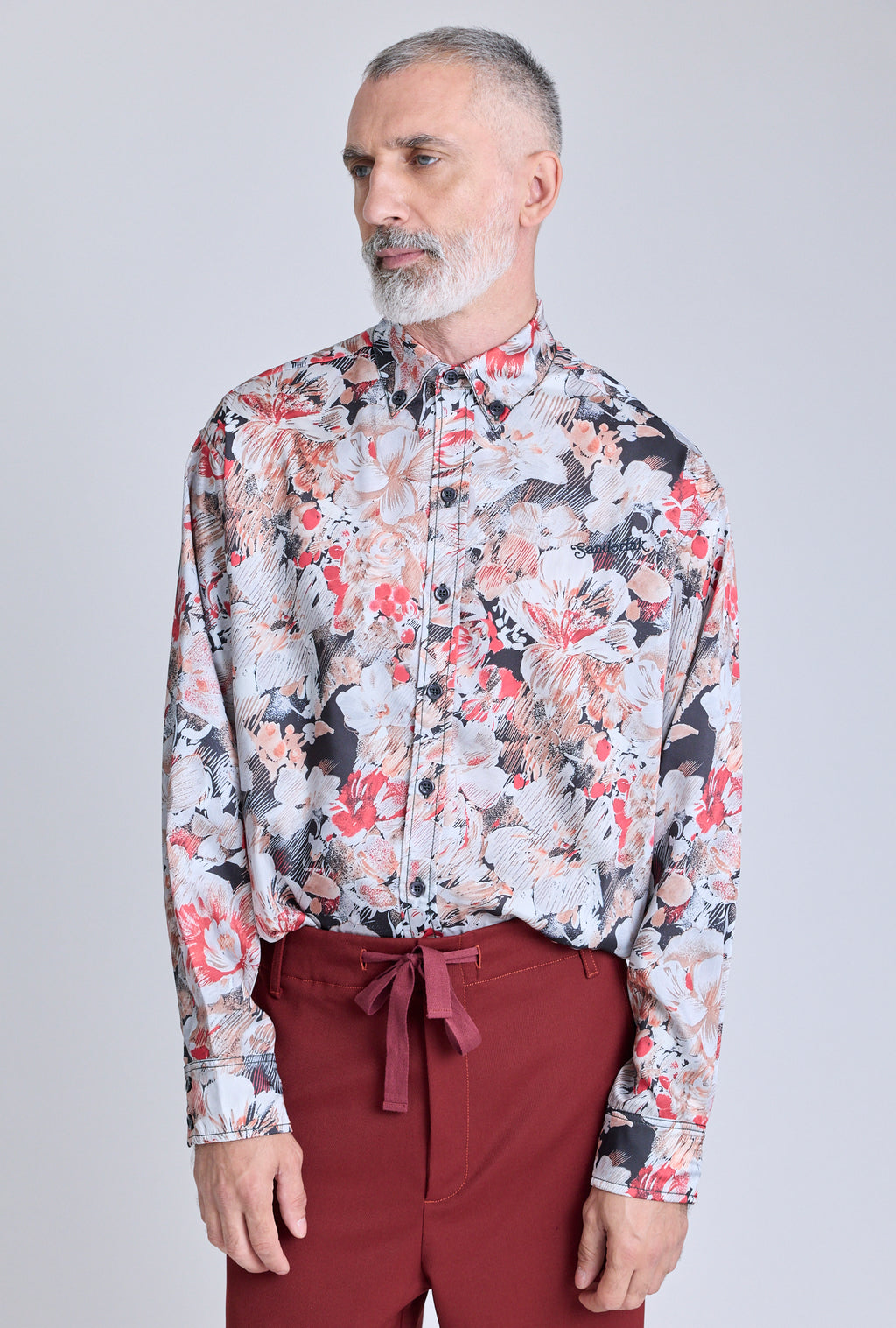 Printed Oversized Shirt - Poppy Print
