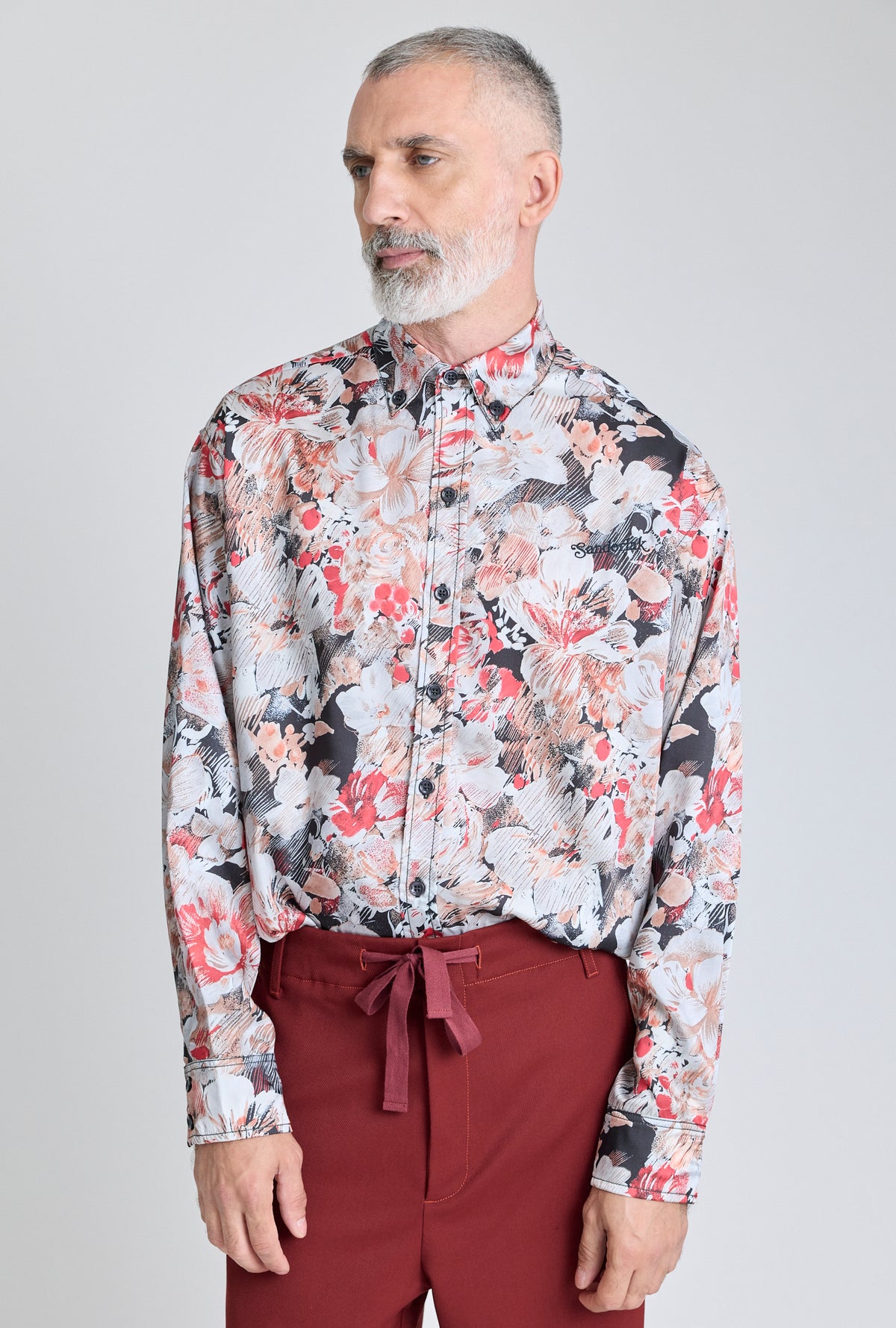 Printed Oversized Shirt - Poppy Print