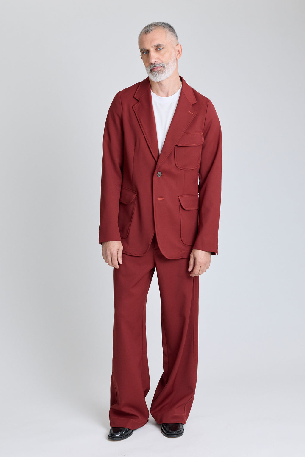 Unlined Flap Blazer - Redwood