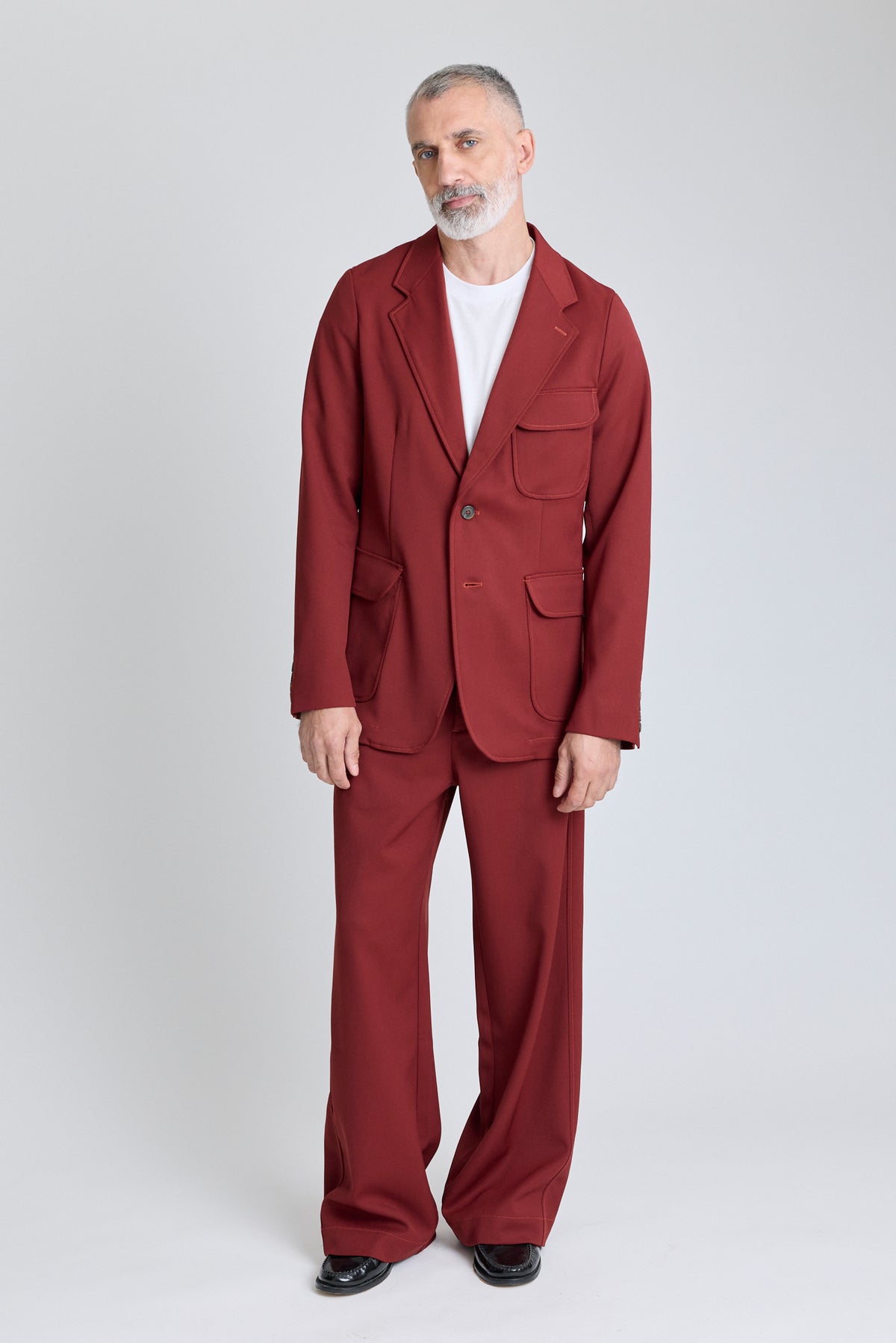 Unlined Flap Blazer - Redwood