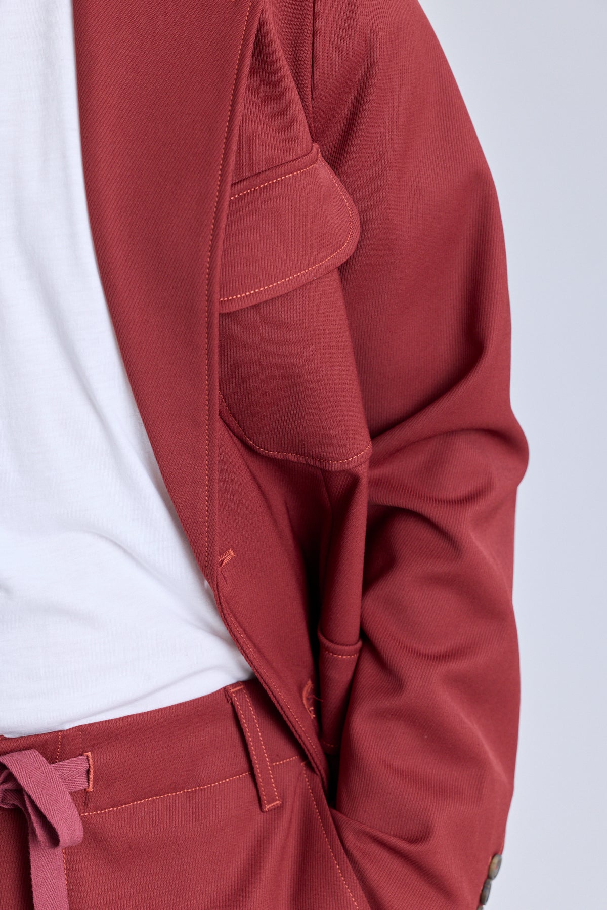 Unlined Flap Blazer - Redwood