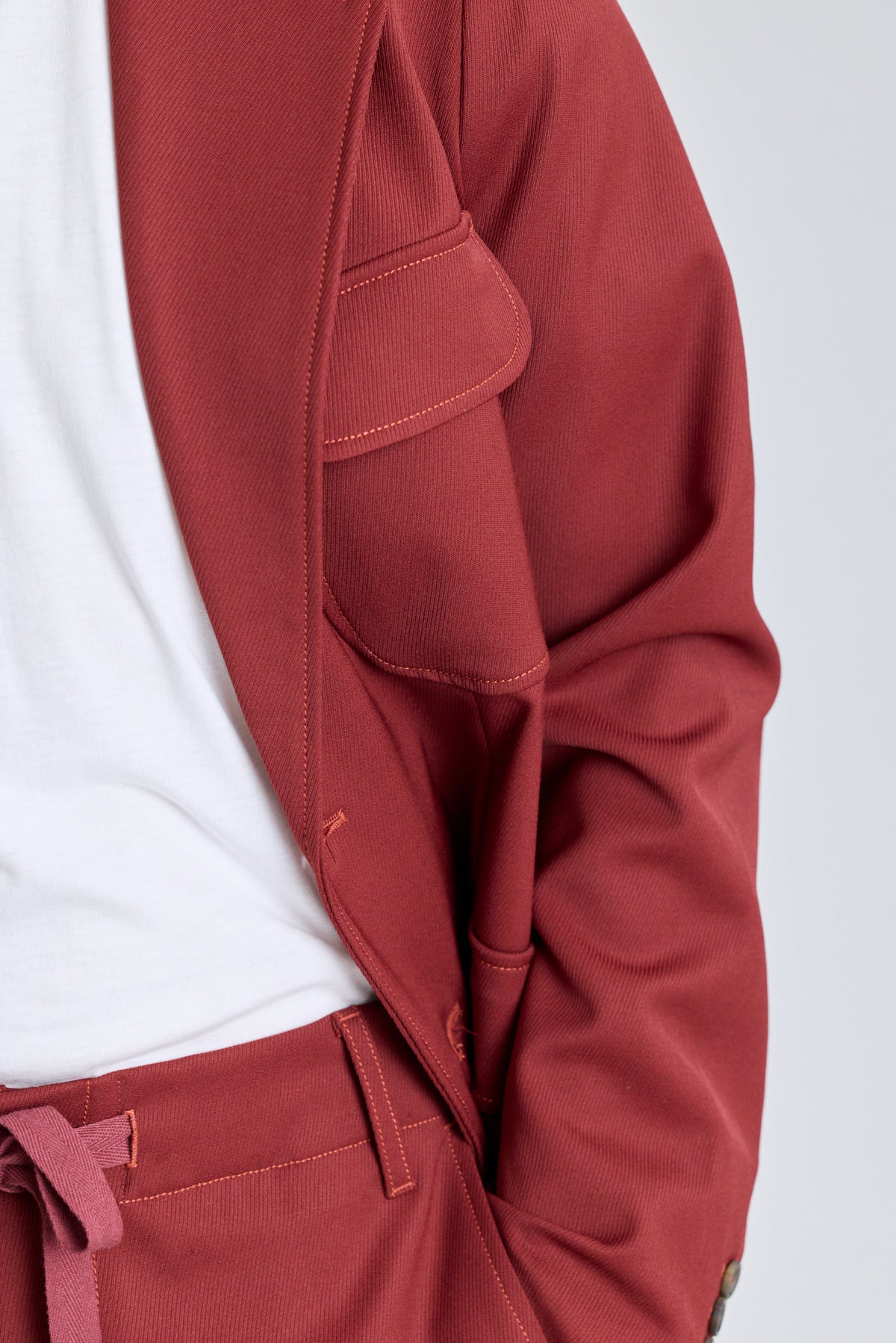 Unlined Flap Blazer - Redwood