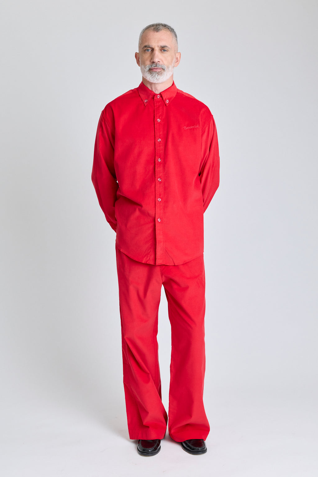 Baby Cord Oversized Shirt - Red Carpet