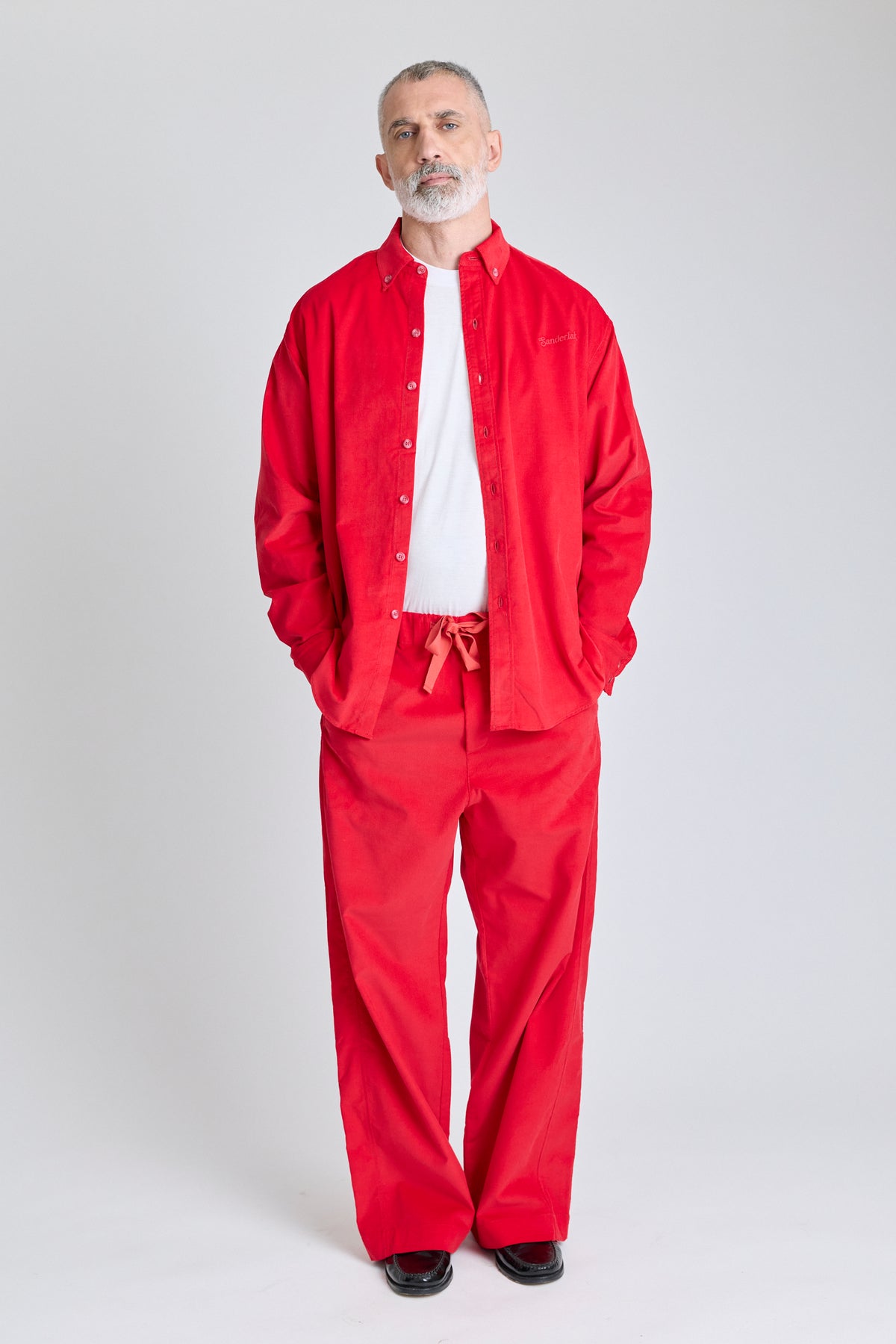 Baby Cord Drawstring Pants - Red Carpet