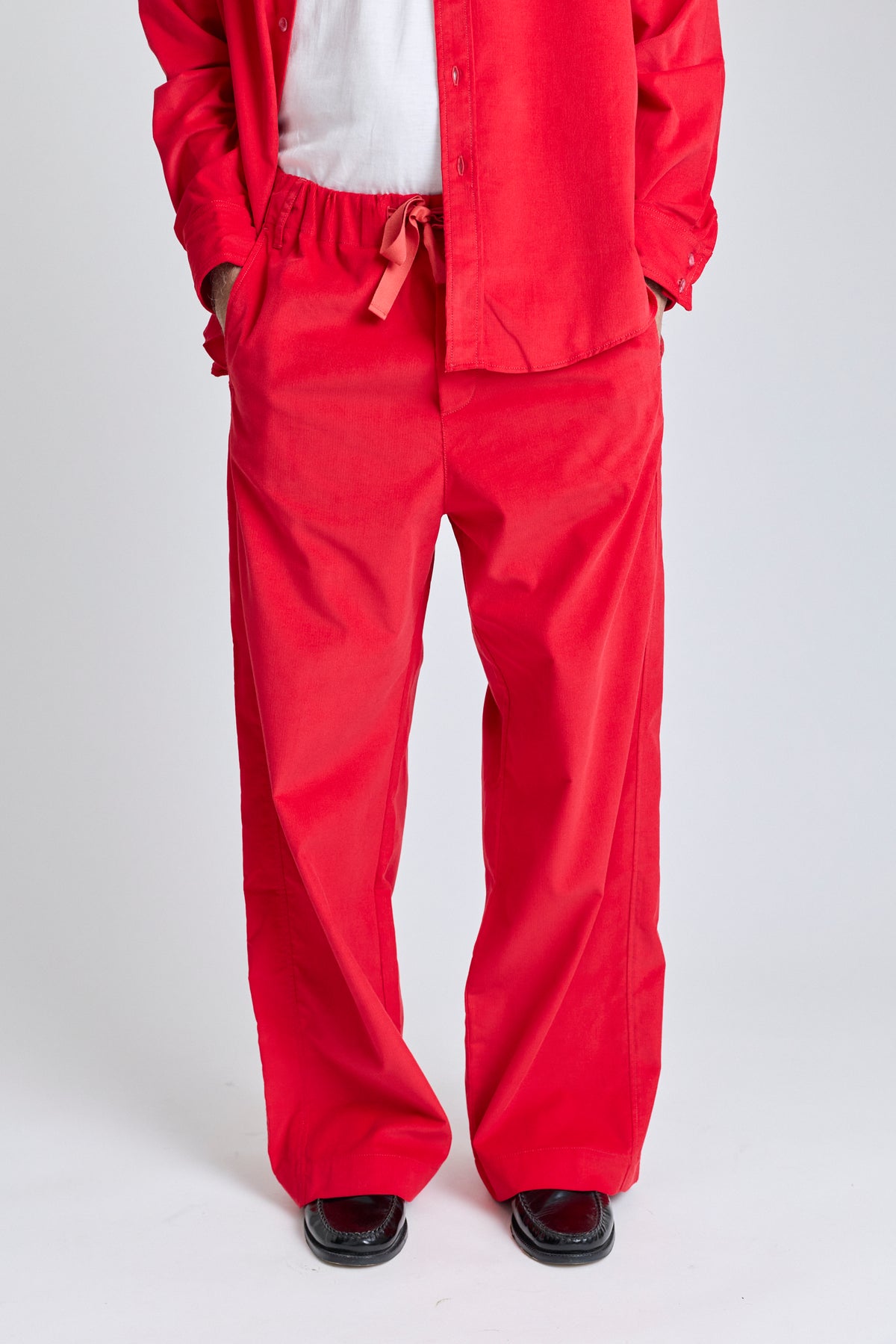 Baby Cord Drawstring Pants - Red Carpet
