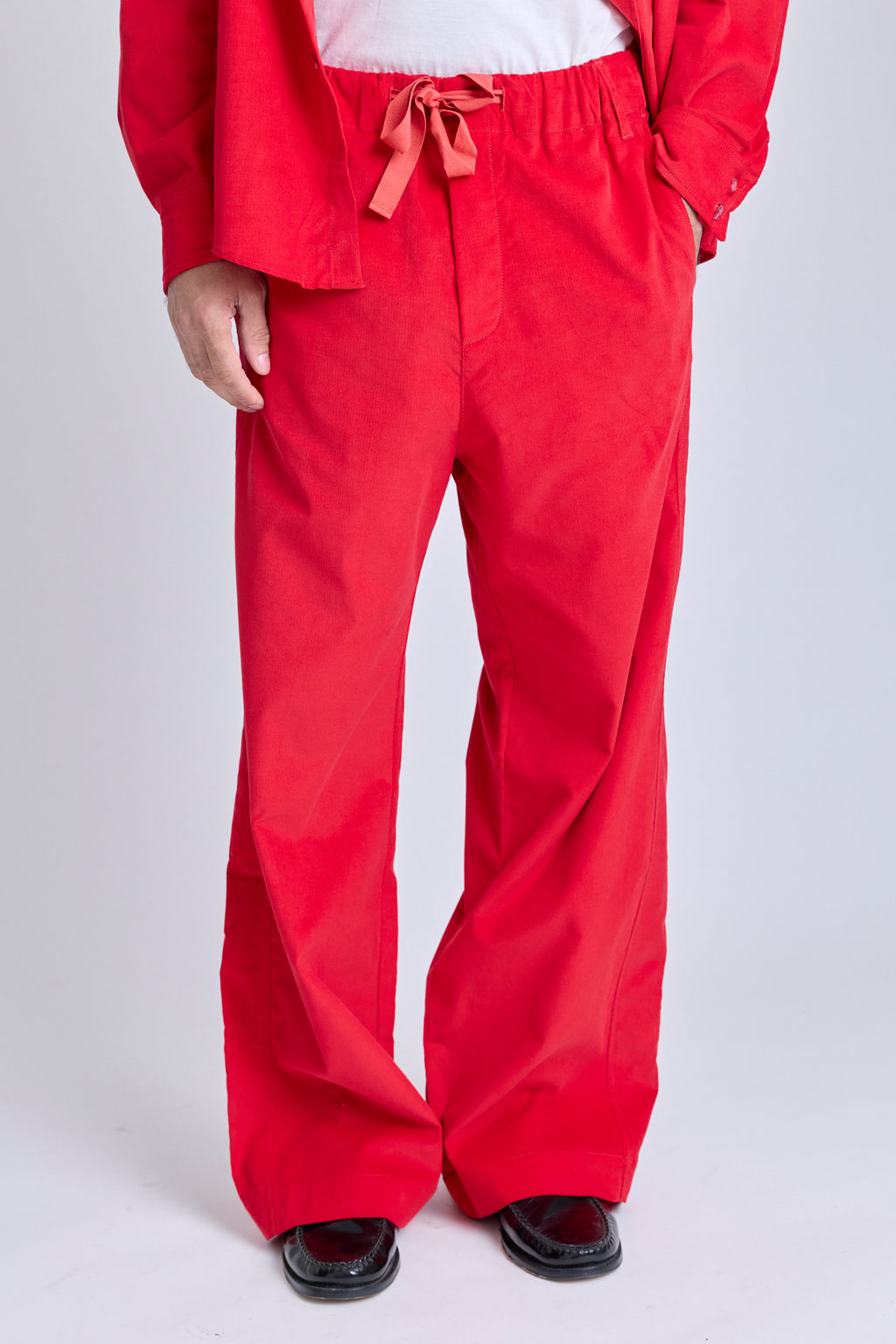 Baby Cord Drawstring Pants - Red Carpet