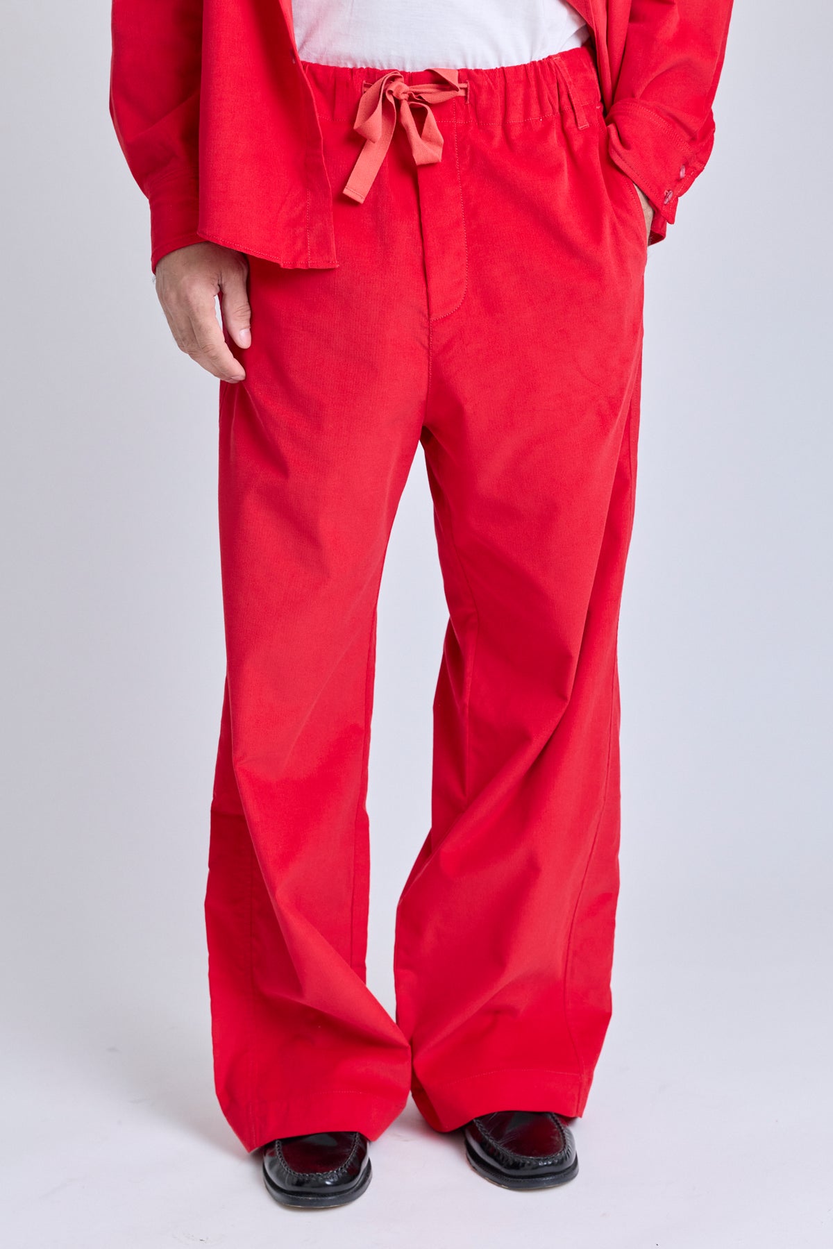 Baby Cord Drawstring Pants - Red Carpet