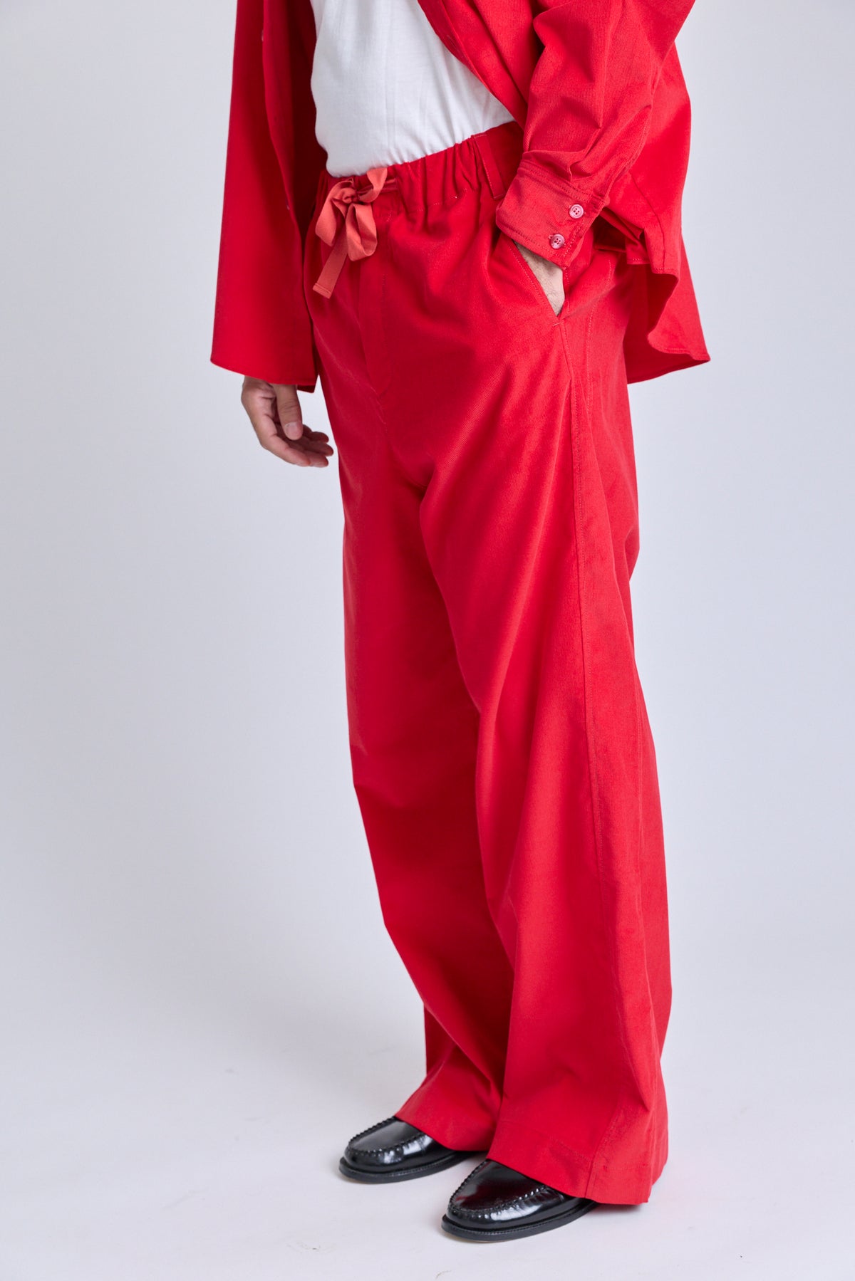 Baby Cord Drawstring Pants - Red Carpet