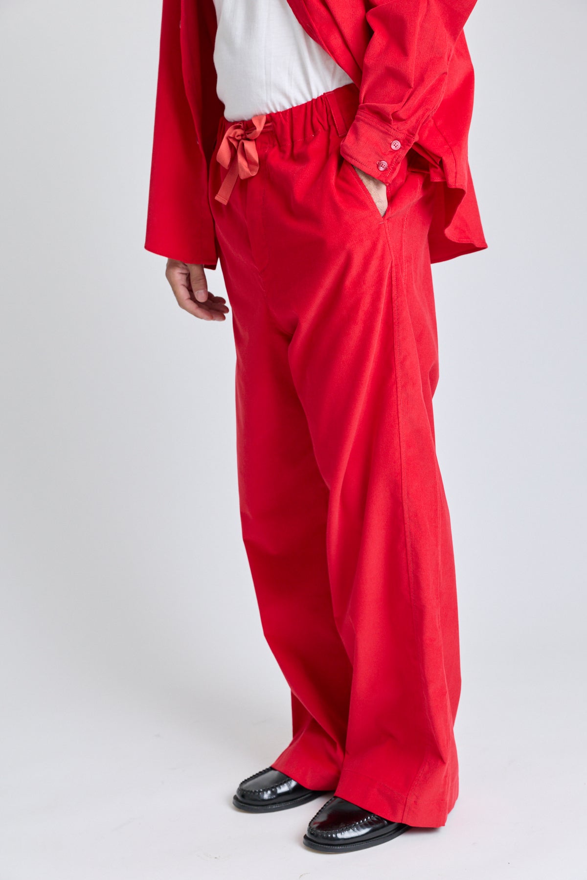 Baby Cord Drawstring Pants - Red Carpet