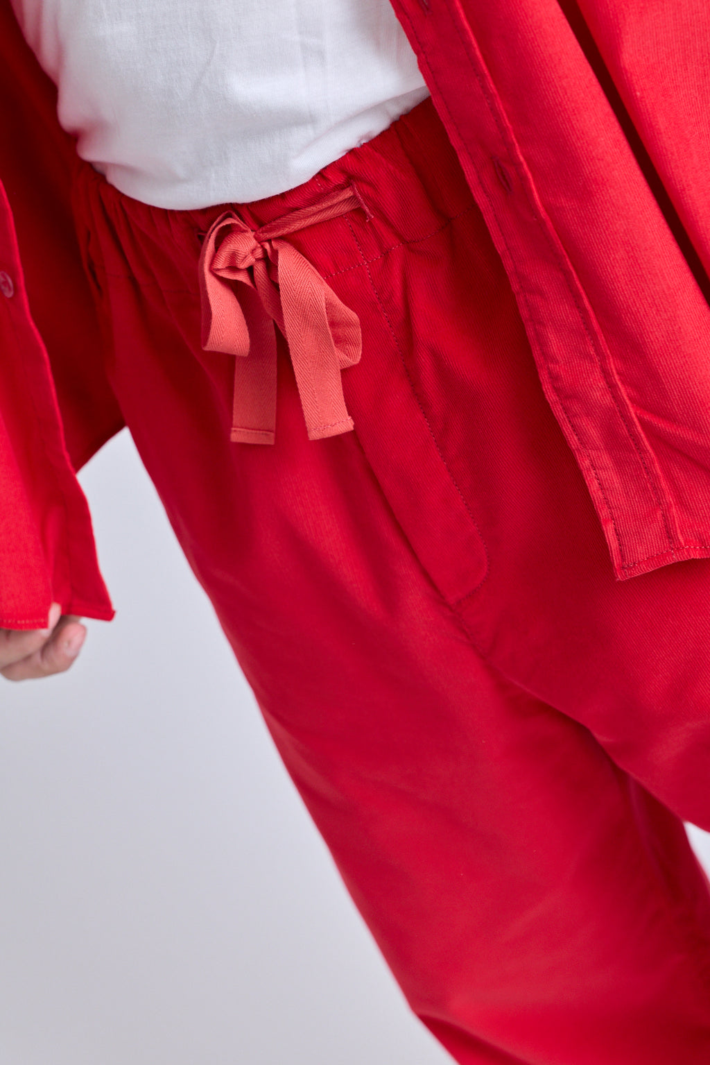 Baby Cord Drawstring Pants - Red Carpet