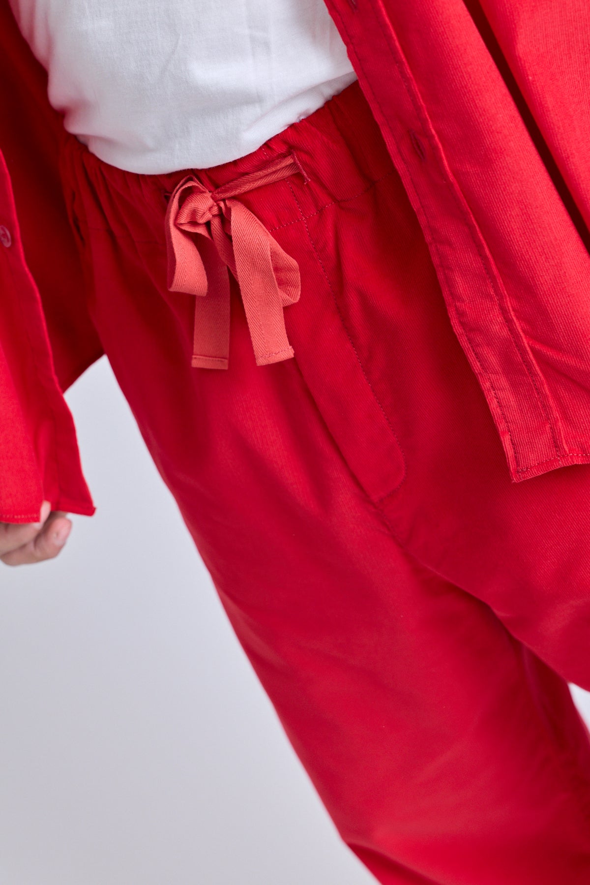 Baby Cord Drawstring Pants - Red Carpet