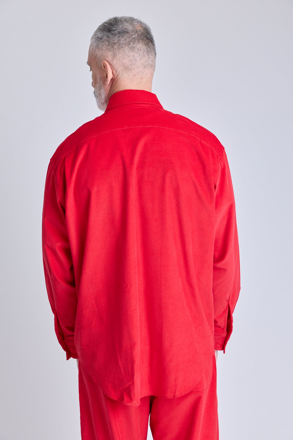 Baby Cord Oversized Shirt - Red Carpet