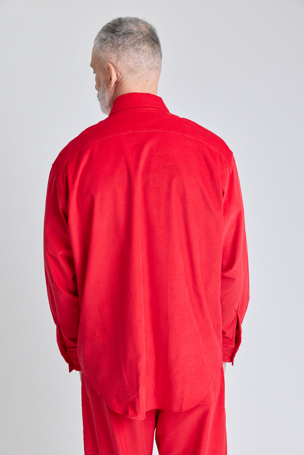 Baby Cord Oversized Shirt - Red Carpet