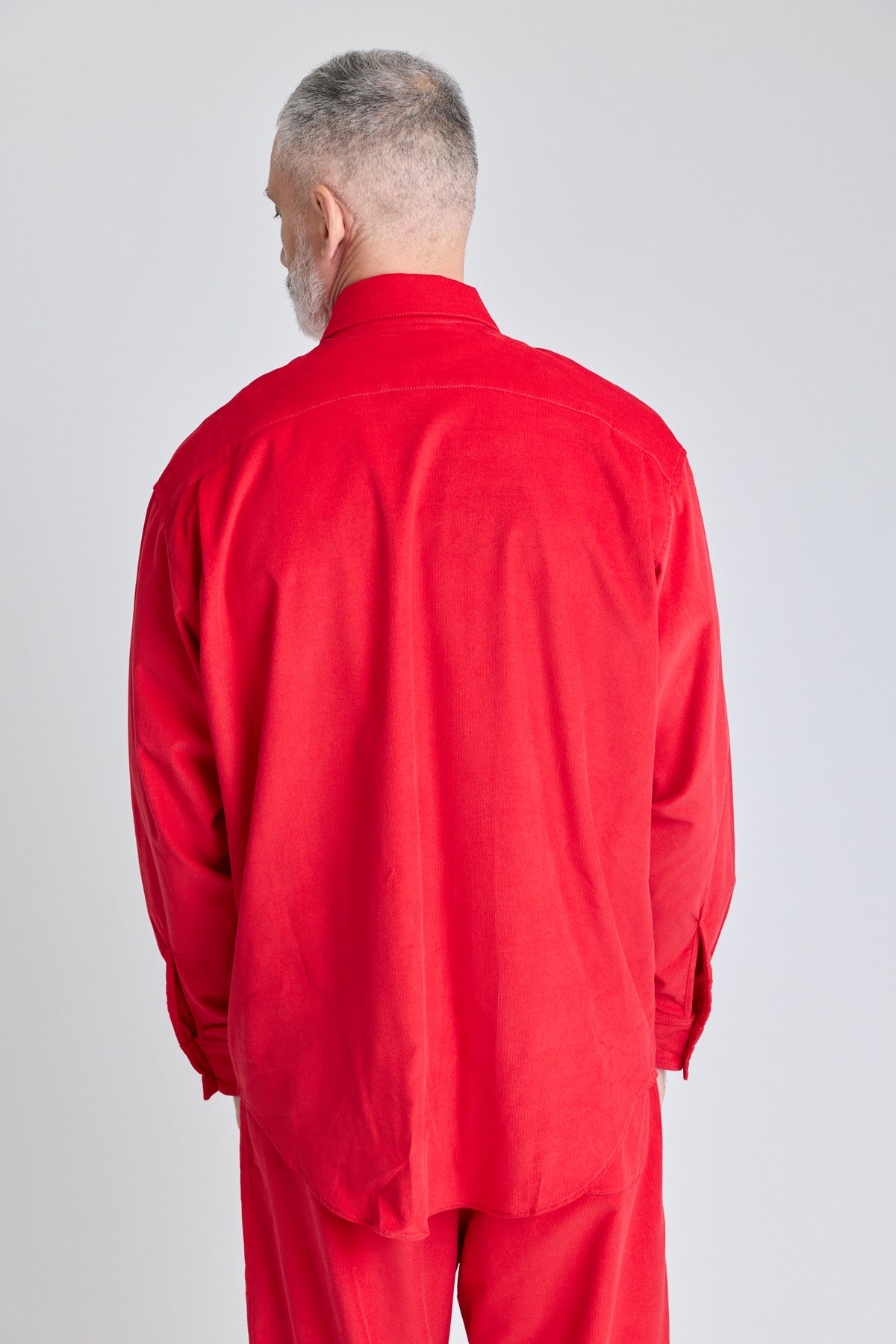 Baby Cord Oversized Shirt - Red Carpet