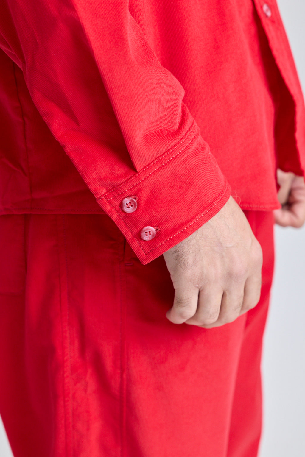 Baby Cord Oversized Shirt - Red Carpet