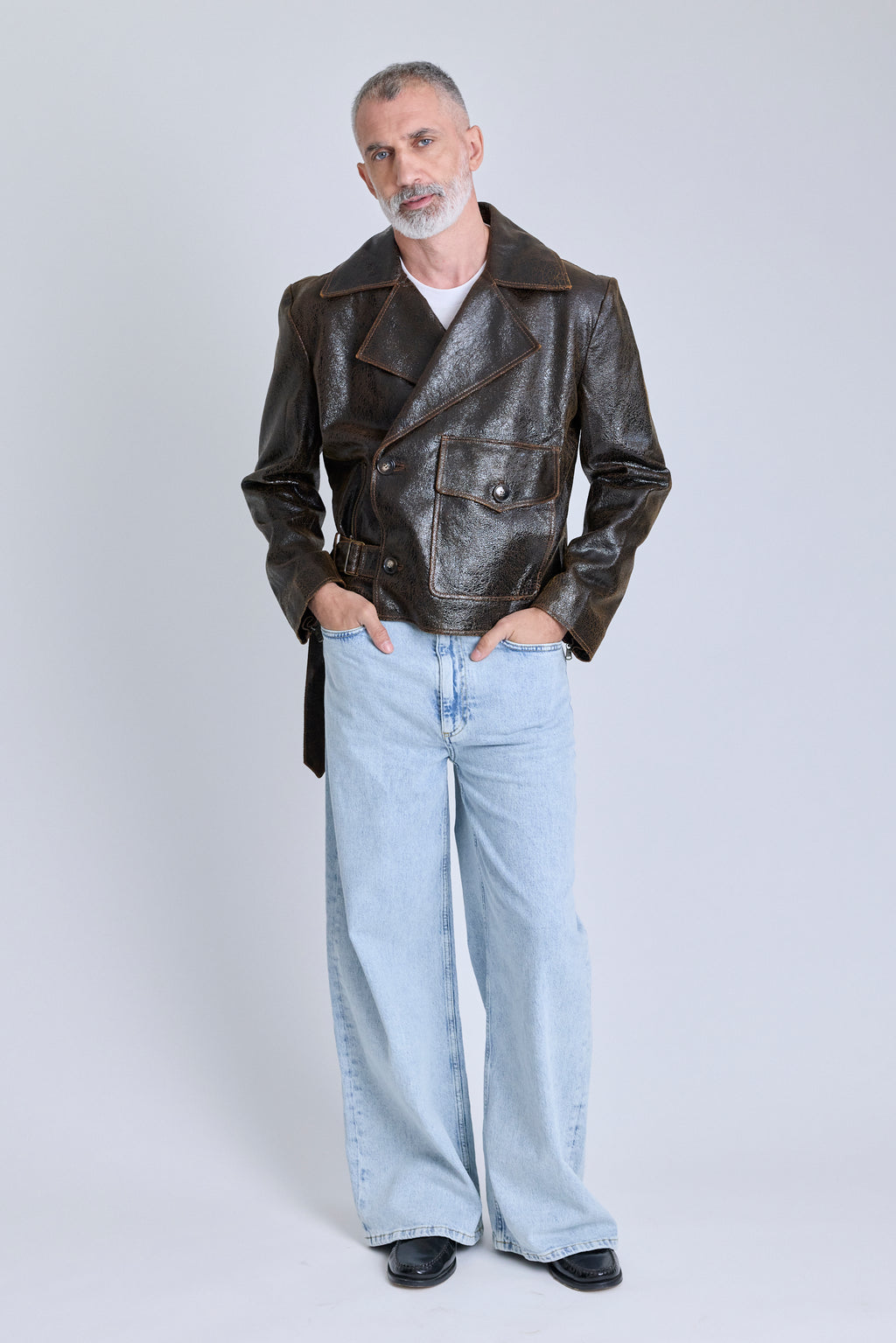 Leather Moto Jacket - Dark Chocolate