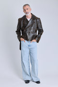 Leather Moto Jacket - Dark Chocolate