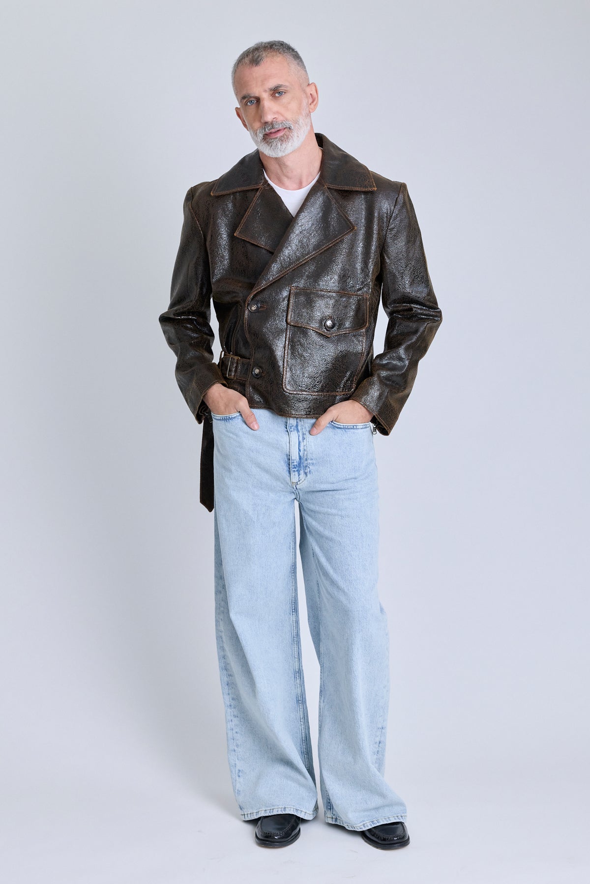 Leather Moto Jacket - Dark Chocolate