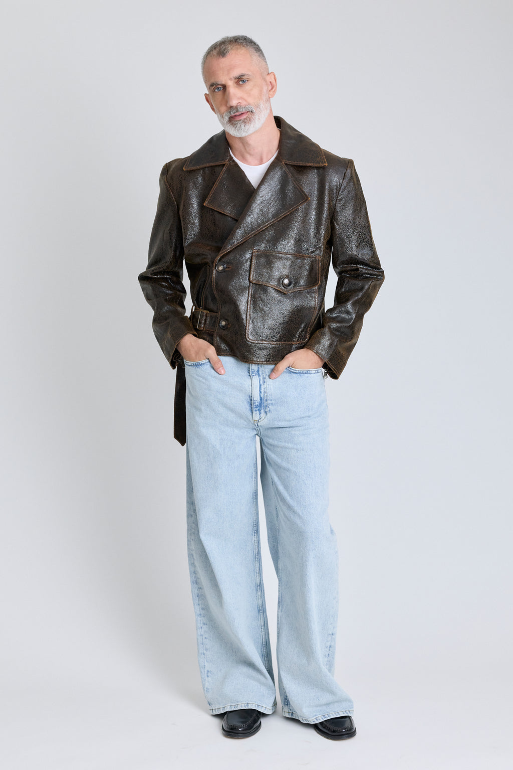 Leather Moto Jacket - Dark Chocolate