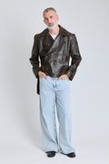 Leather Moto Jacket - Dark Chocolate