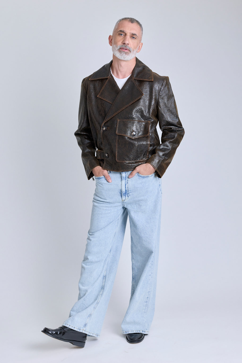 Leather Moto Jacket - Dark Chocolate