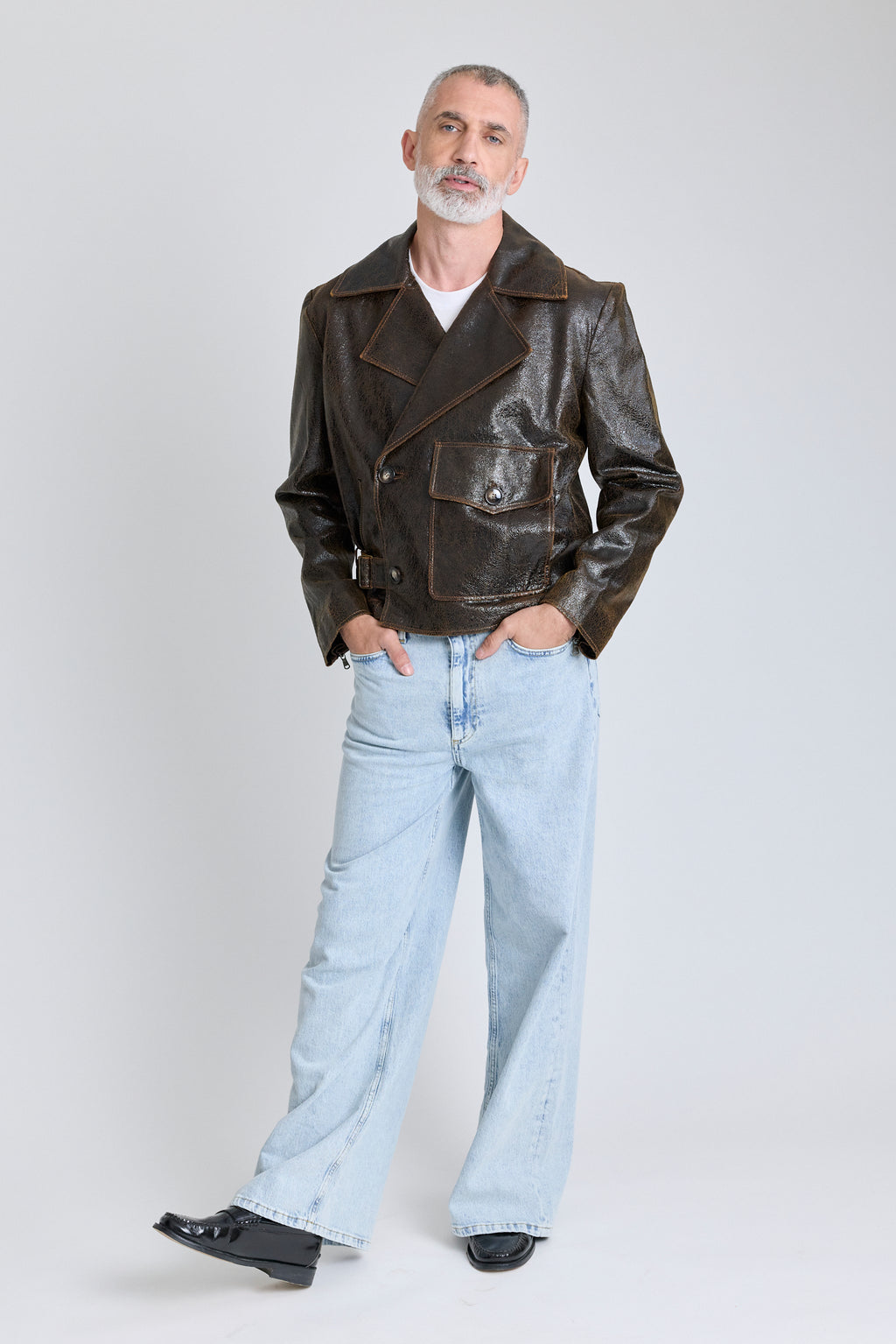 Leather Moto Jacket - Dark Chocolate