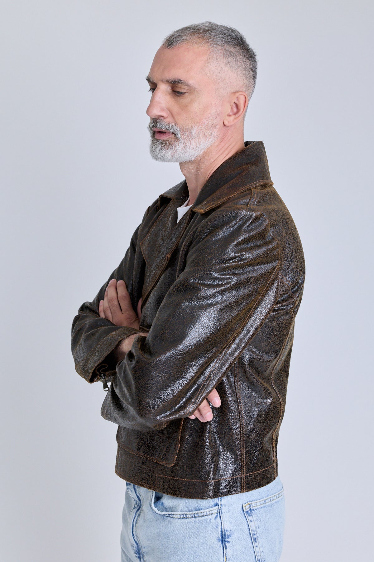 Leather Moto Jacket - Dark Chocolate