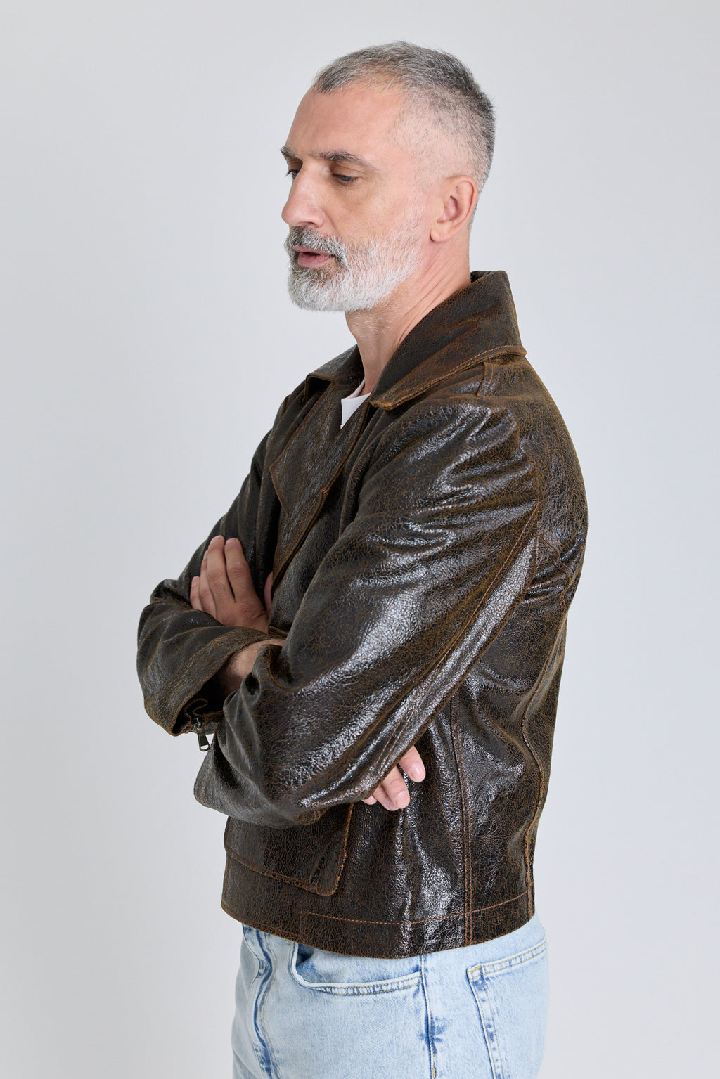 Leather Moto Jacket - Dark Chocolate