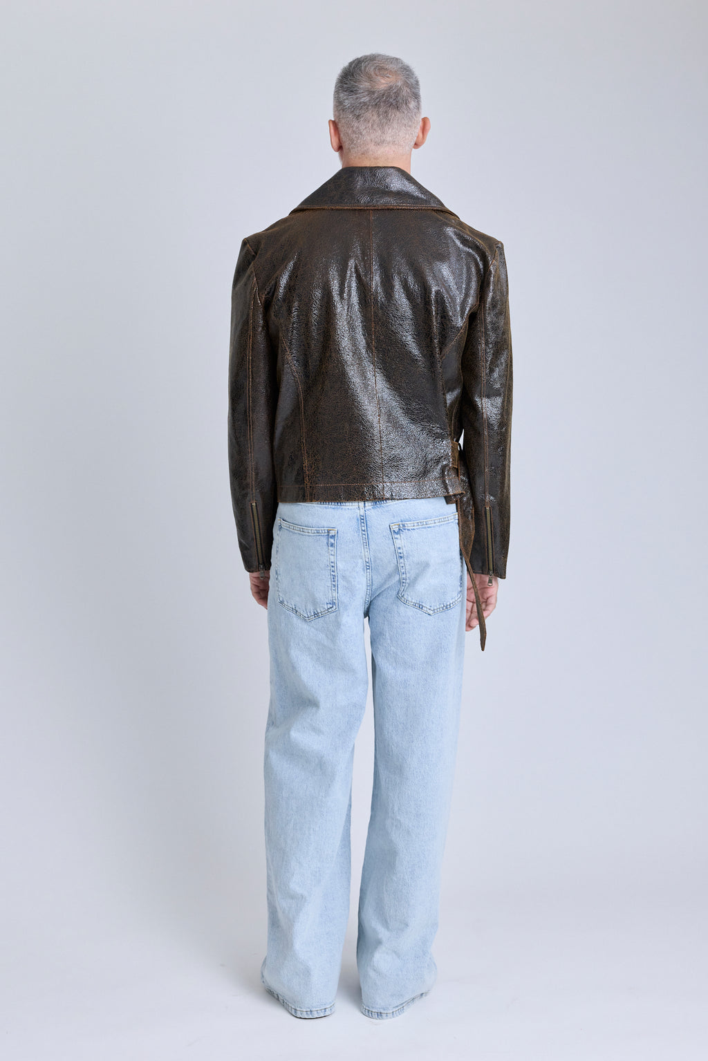 Leather Moto Jacket - Dark Chocolate