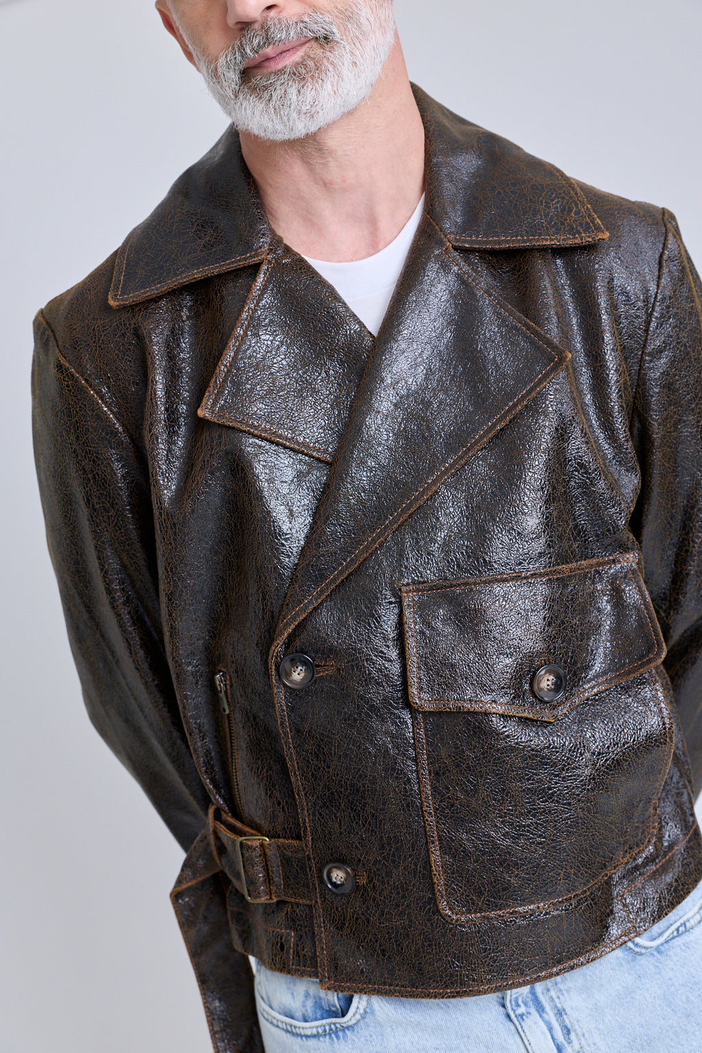 Leather Moto Jacket - Dark Chocolate