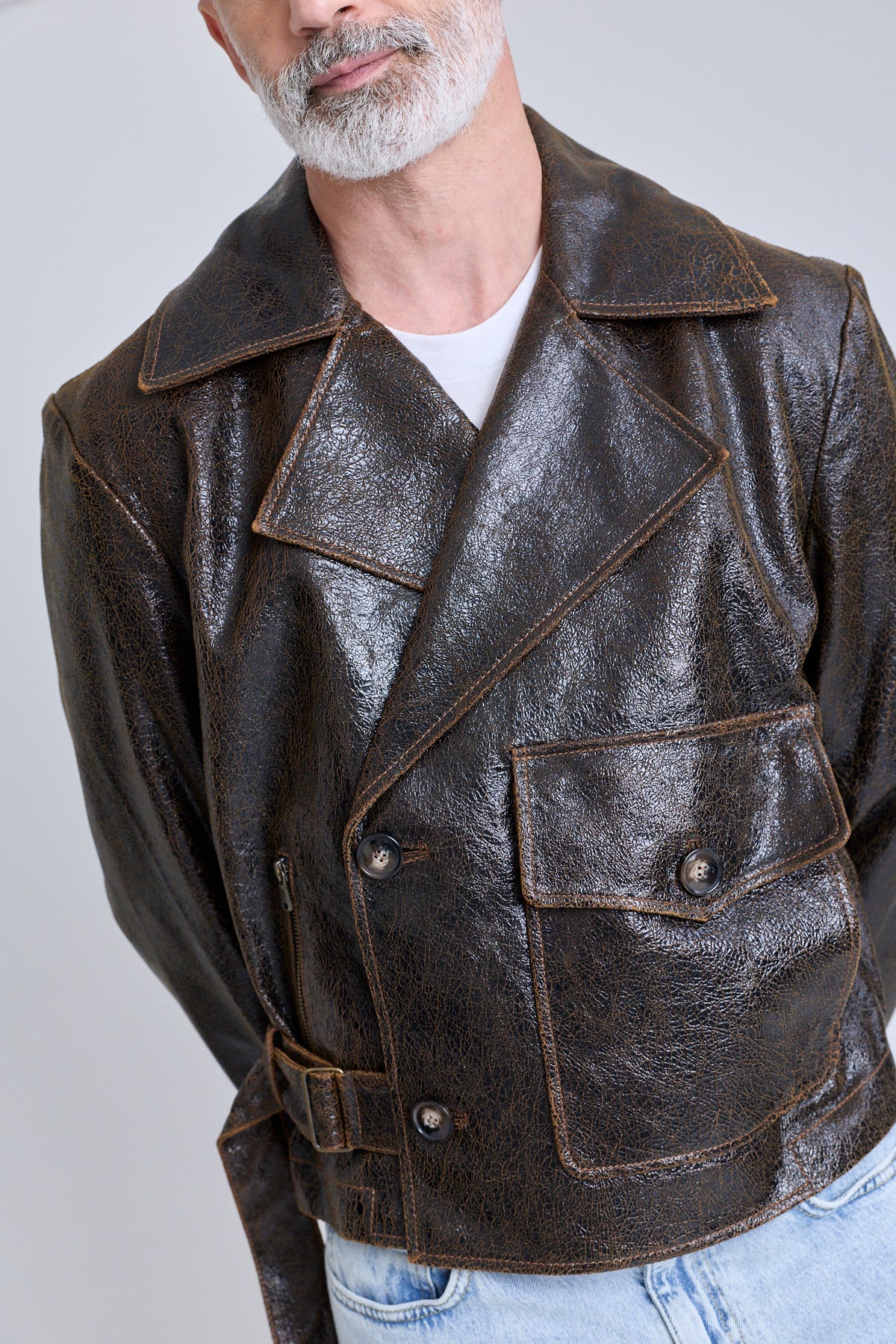 Leather Moto Jacket - Dark Chocolate